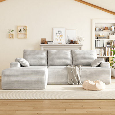 Canapé modulaire en forme de L à compression de 2 pièces Boneless de 104 po sans assemblage requis
