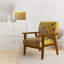 Fauteuil rembourré en velours multicolore Bird On Tree-857662696-1010955219