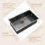 Évier de cuisine encastré à simple cuve en acier inoxydable noir 28 po x l 18 po avec accessoires