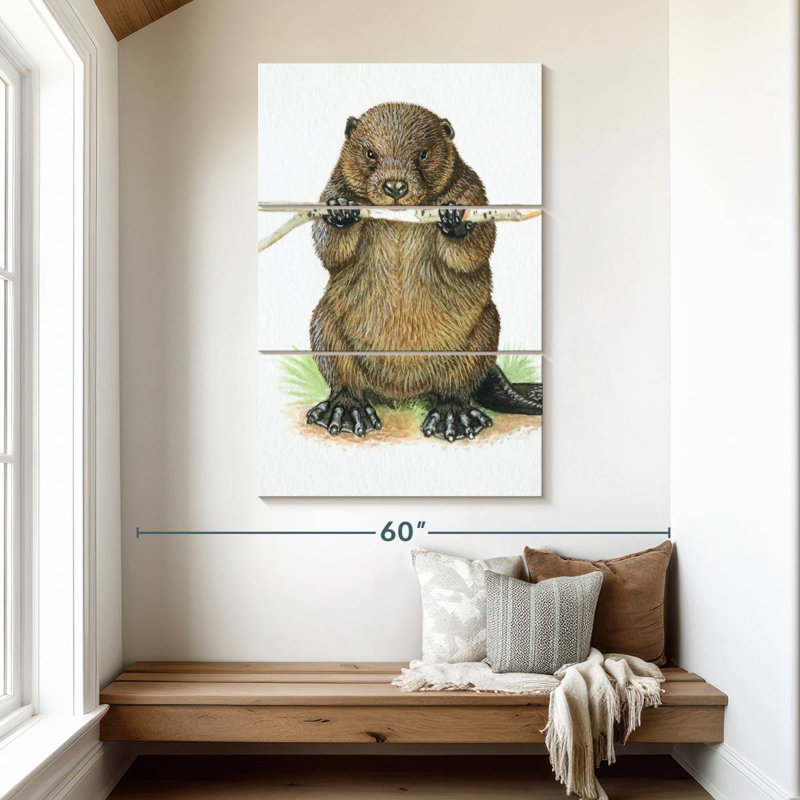 Brampt Branch-Eating Beaver, 50" H x 32" W