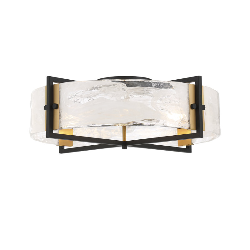 Hayward 4-Light Ceiling Light In Matte Black With Warm Brass Accents
