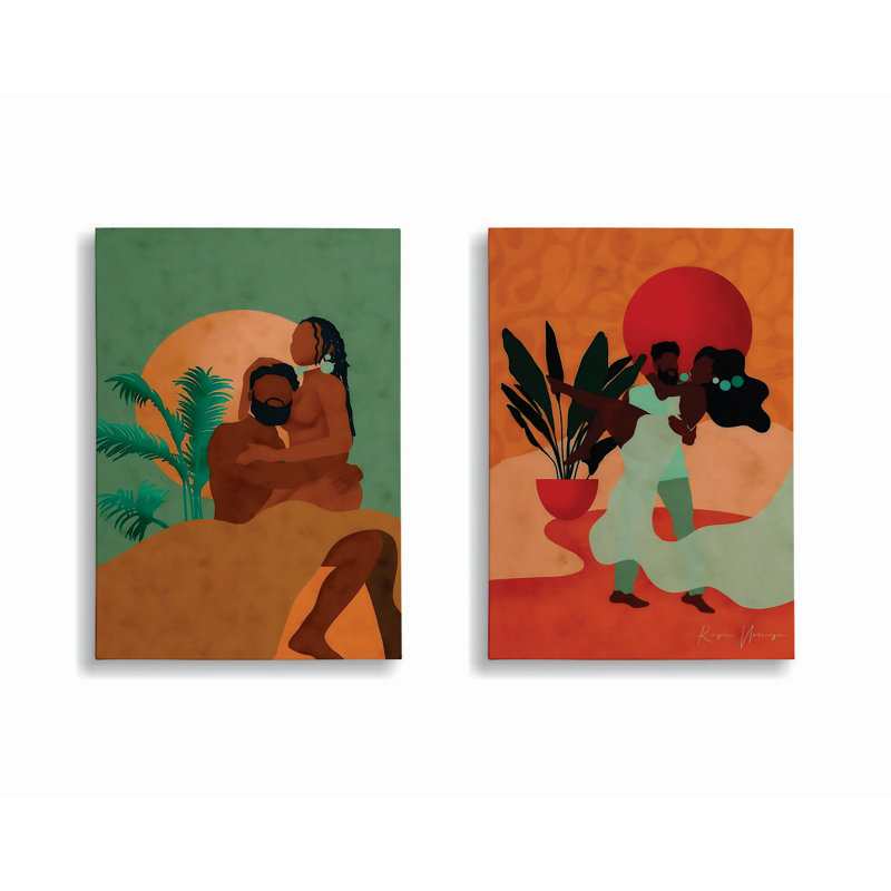 Stunning Decorative Canvas Paintings (2 Pieces), 11.8 x 15.7 inches Each | 50% Cotton / 50% Polyester, Digital Printing on Canvas | Elegant Wooden Frame (0.8 x 1.2 inches) | Perfect for Home Decor & Art Enthusiasts
