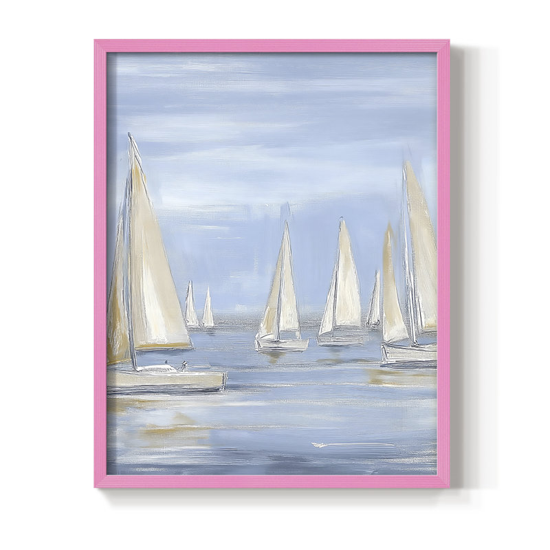 NAUTICAL Series II, reproduction encadrée - bois massif, H 11 po x l 9 po, Rose