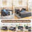 Zhania 58.27"W-6-in-1 Convertible Sofa Bed, Loveseat Sleeper Sofas with Pull Out Couch Bed, Removable Backrest, Storage Pockets and 2 Pillows, Modern Folding Linen Futon Couch for Small Spaces-1286487123-1286487135