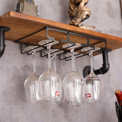 Dorinel Hanging Wine Glass Rack Black