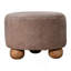 Repose-pieds rond en fausse fourrure Mocha