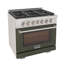 36 in. 5.2 cu. ft. Natural Gas Range and Convection Oven in Black with True Simmer Burners-640147740-640147743