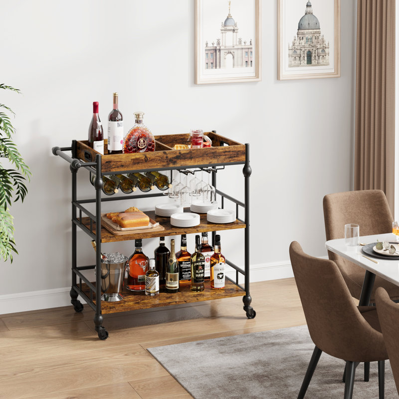86.5cm W Iron Storage Rack, Brown
