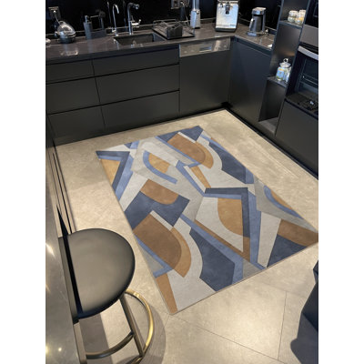 Multi-Colored Abstract Geometric Shape Patterned Creative Modern Decorative Rug