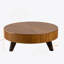 Table basse ronde 39,37 po avec espace de rangement, convenant au salon et au bureau, naturel-2068340669