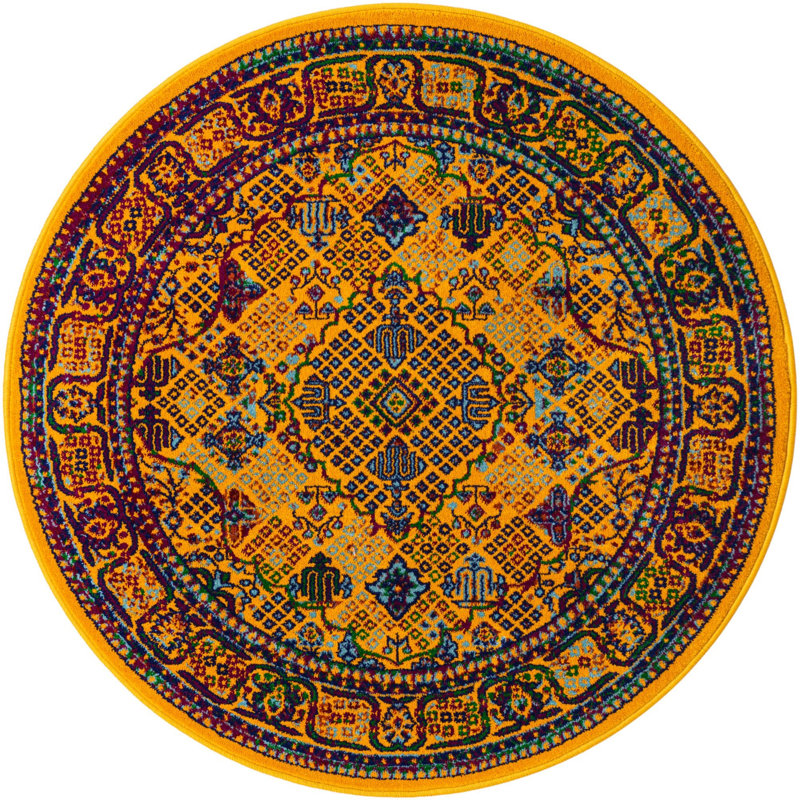 Mylasha Abstract Indoor Rug, Round 4'1"