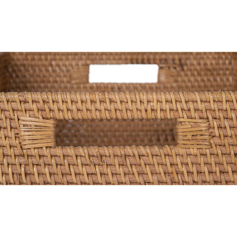Rosecliff Heights Bavan Rattan Basket, Brown