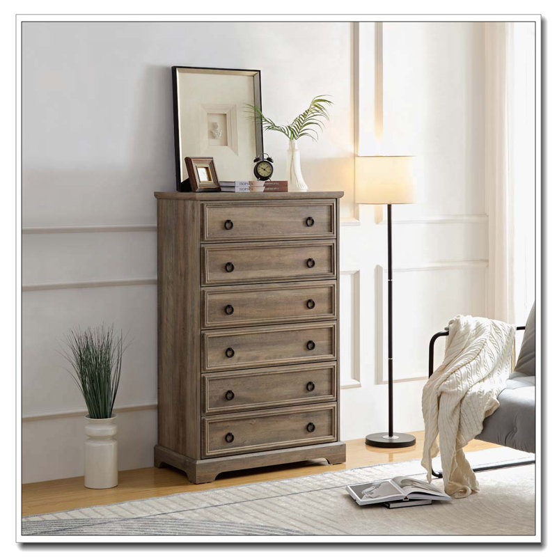 Commode 6 tiroirs Acceent, Brun