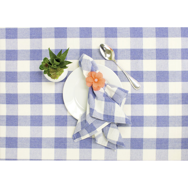 Blue Country Buffalo Plaid Table Runner, Blue, 56" x 56"