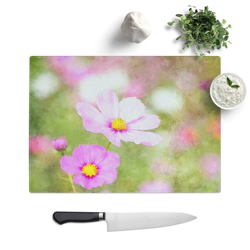 Spring Flowers Chopping Board, 0.4cm H x 28.5cm W x 39cm L