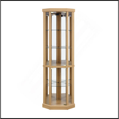 Exquisite Lighted Curio Cabinet For Living Room, Showcasing Antiques And Collections