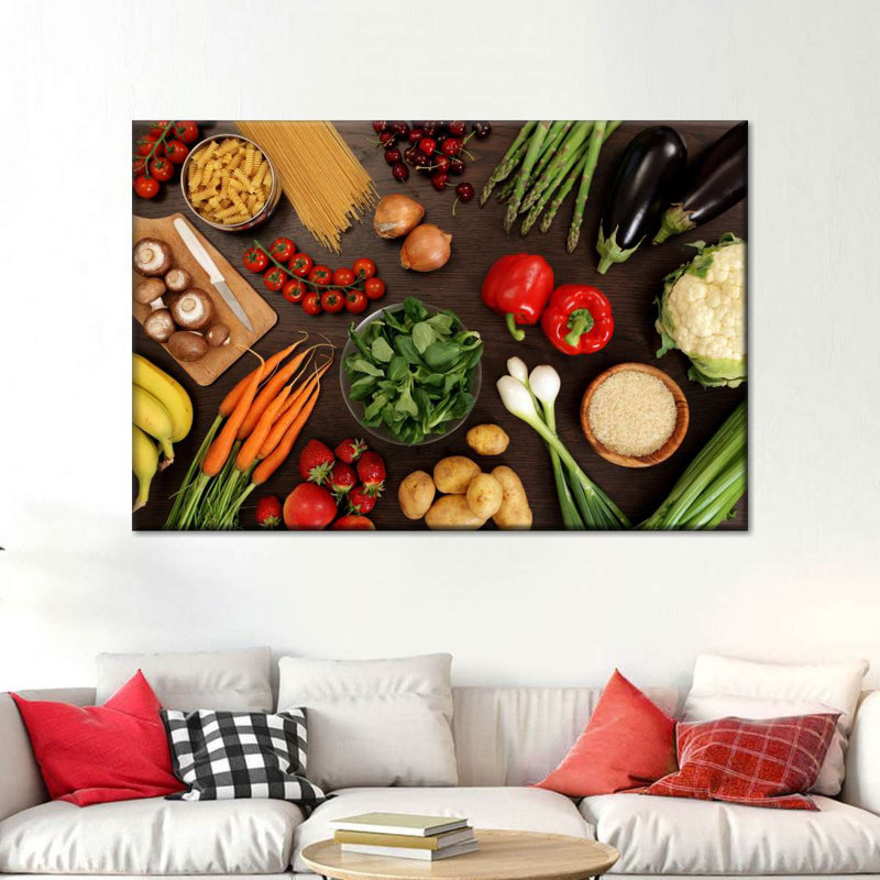 Vegetable Ingredients Canvas Print, 8" H x 12" W x 1" D