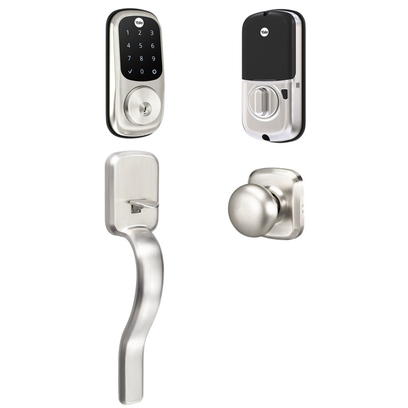Écran tactile Assure Lock avec poignée Ridgefield, Nickel satiné