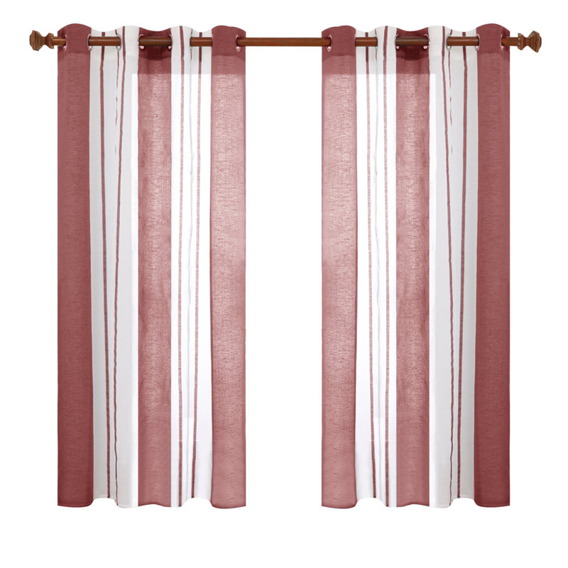 Dearious Sheer Curtain, Width 140 x Drop 138 cm, Red