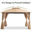 Pavillon de jardin 10 'x 10' avec auvent et rideaux-126505219