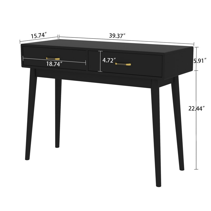 Petit bureau noir avec tiroirs