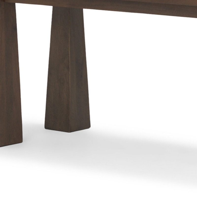 Kendrich Rectangular Dark Brown Solid Wood Bench