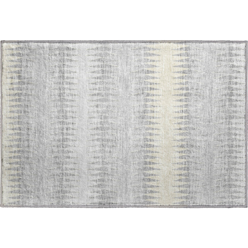 Premium Machine Washable Prisco Silver Rug, Rectangle 1'8" x 2'6"
