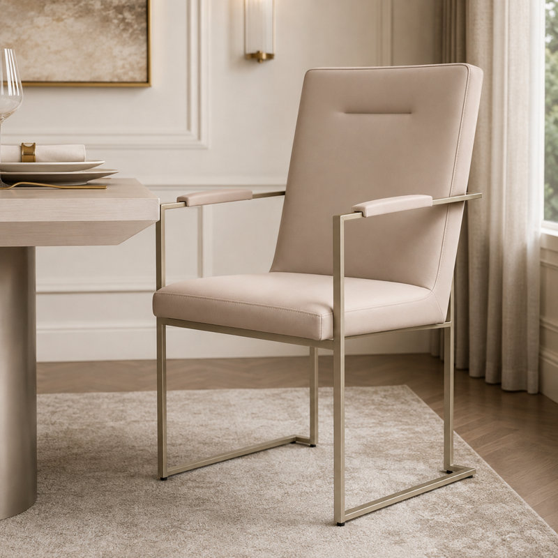 Marin Metal Dining Arm Chair - Greige