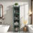 Modern Four-tier Glass Door Cabinet With Iron Frame And Golden Handles-504967210