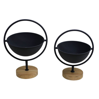 Ensemble de 2 pots de fleurs en métal 12,6 po