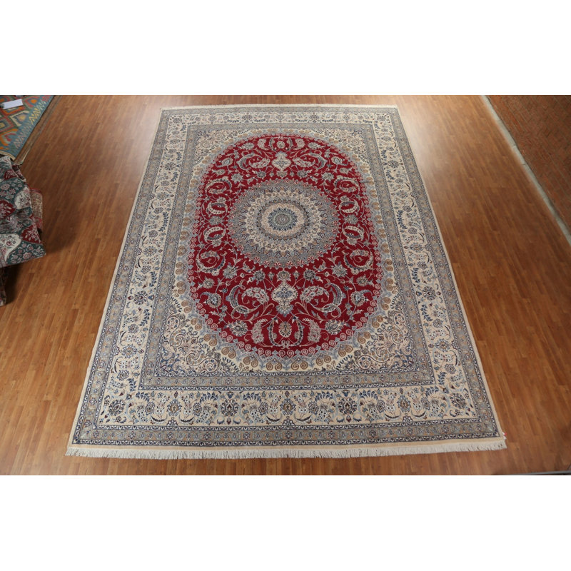 Tapis unique rouge / gris 12 pi 8 po x 17 pi 3 po New Age