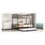 Lit superposé en fer noir avec lit gigogne simple - Mobilier moderne polyvalent et pratique pour chambre à coucher