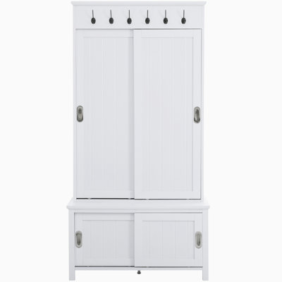 Hall Tree 35.43'' Wide with Bench and Shoe Storage