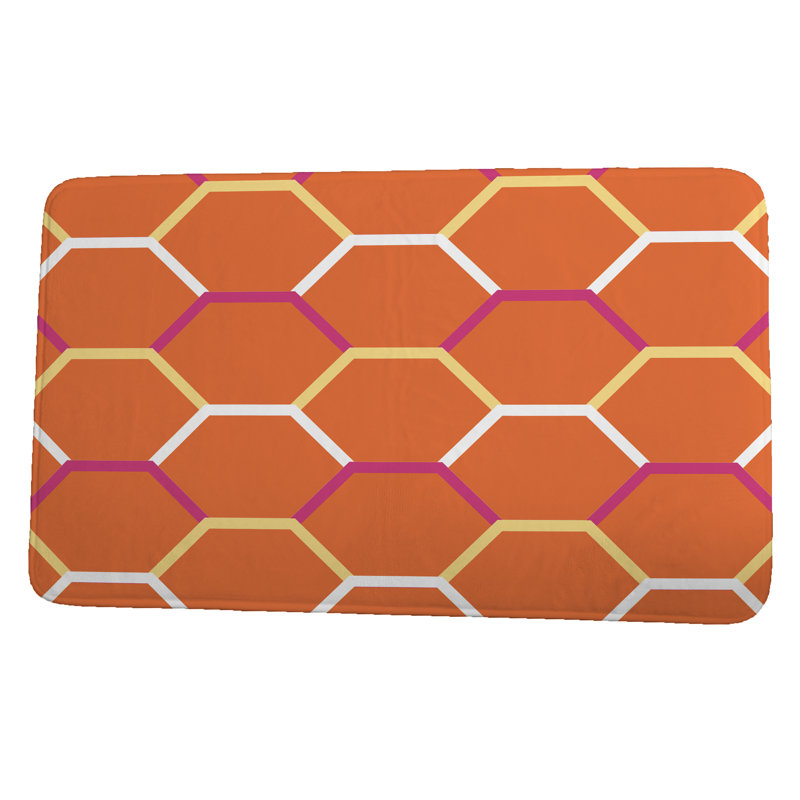 Tapis pour salle de bain Leighton, l 34 po x L 21 po, Orange