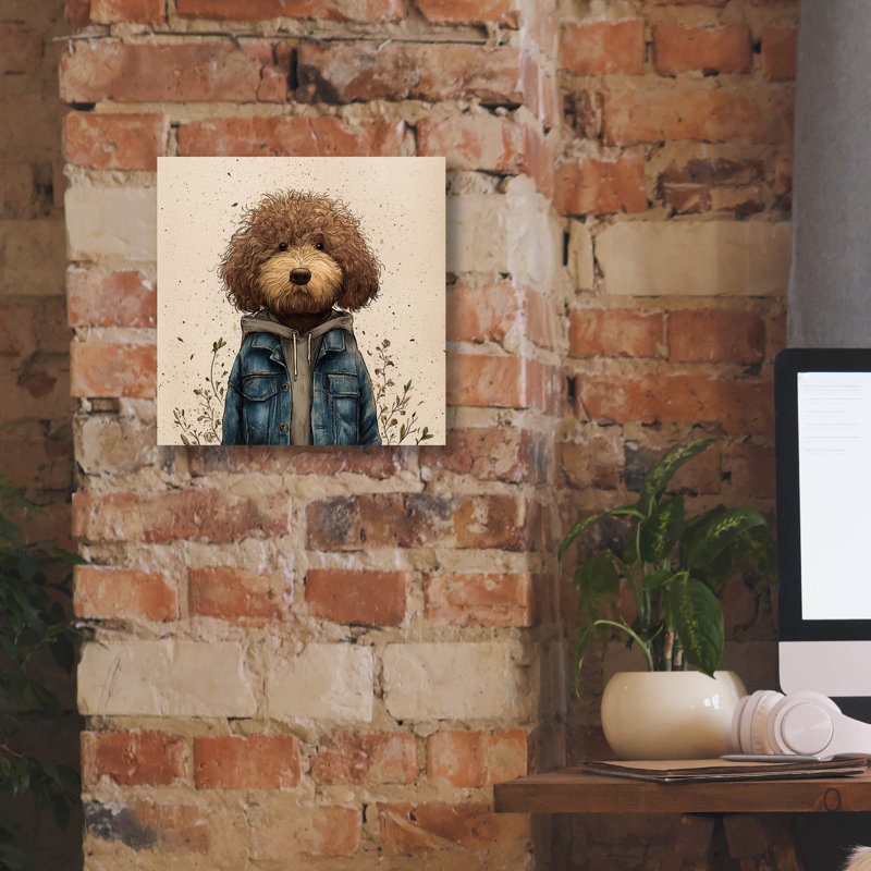  «Teenadoodle» par Rich Monet, art mural sur toile, 12 po x 12 po, H 12 po x l 12 po