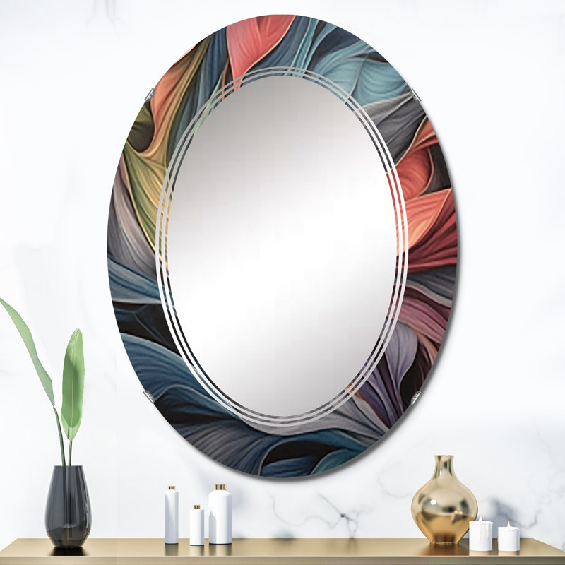 Zenn - Miroir mural moderne ovale, 36 po x 24 po