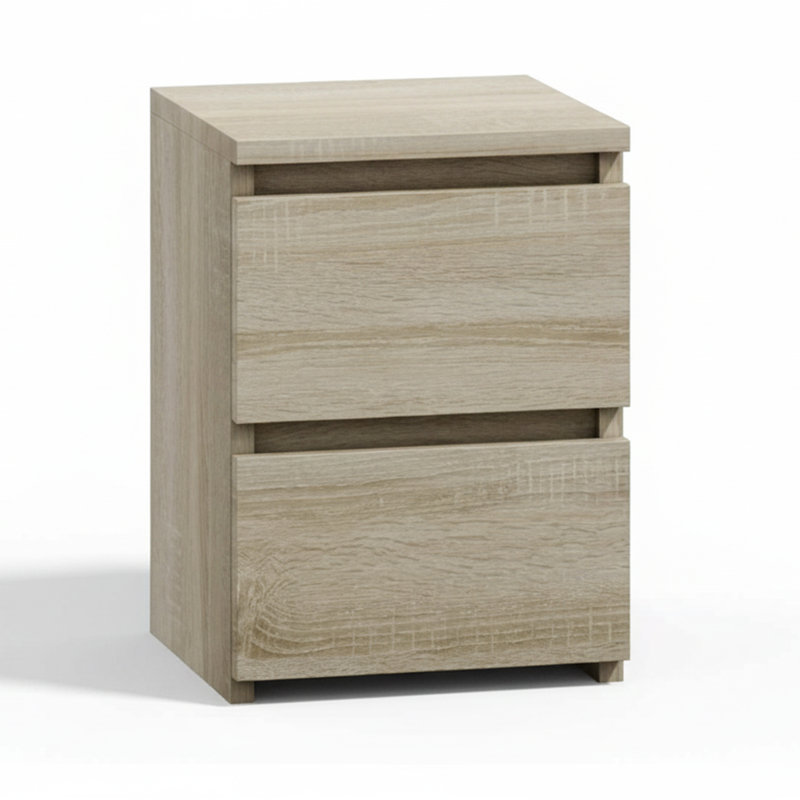 Delancey 30cm W Manufactured Wood Bedside Table, Oak Sonoma