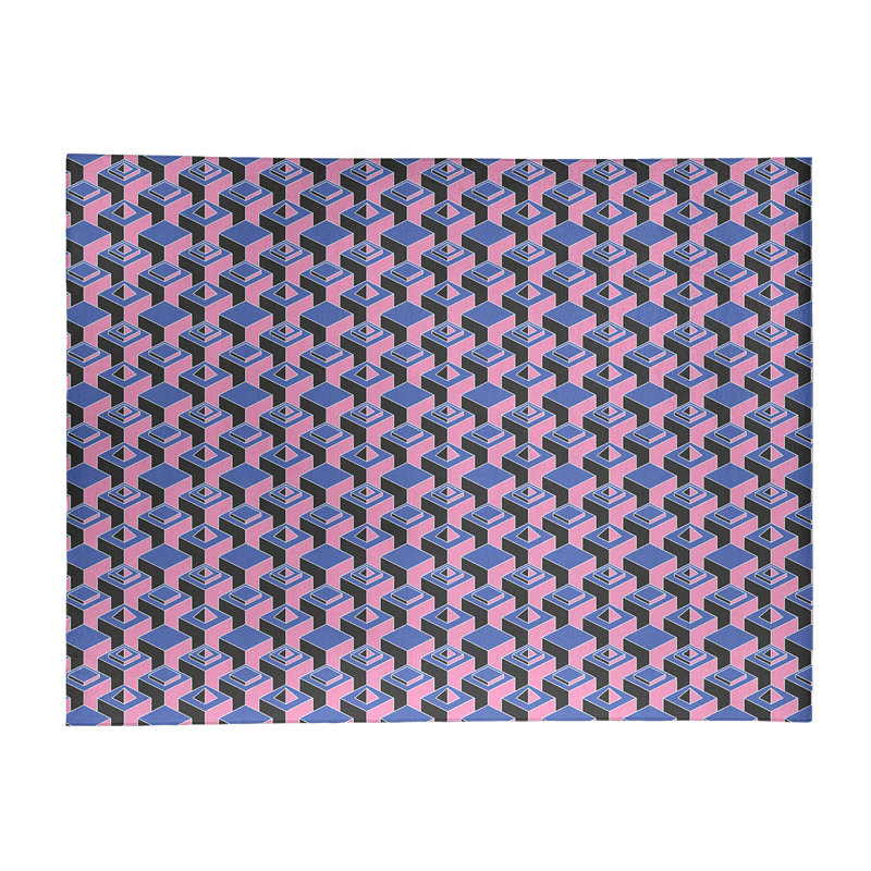 Tapis rose/bleu/noir skyscrapers dark, Rectangle 8 pi x 10 pi
