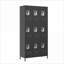 Casiers | 9 casiers de rangement sécurisés à 9 portes de 72 po de hauteur avec serrures individuelles, pour bureau scolaire, gris anthracite | Moderne | Chambre à coucher