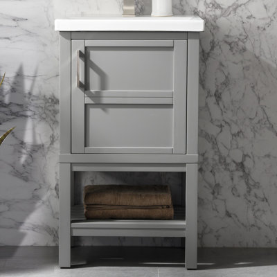 Meuble-lavabo simple 20 po avec plateau en céramique Darion