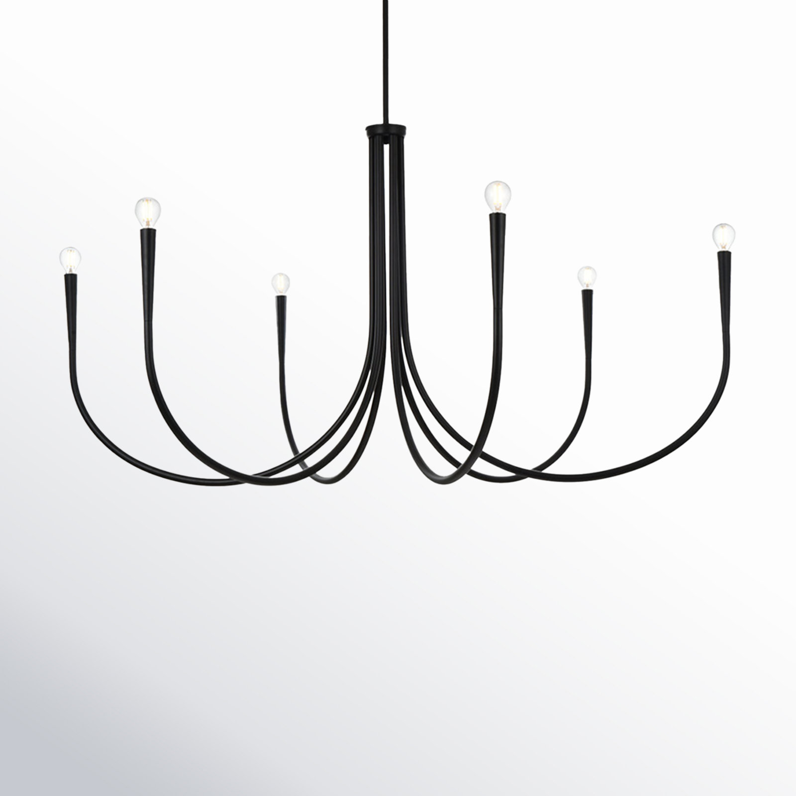 Catalena 6 - Light Dimmable Classic/Traditional Chandelier, Black, 28" H x 55" W x 55" D