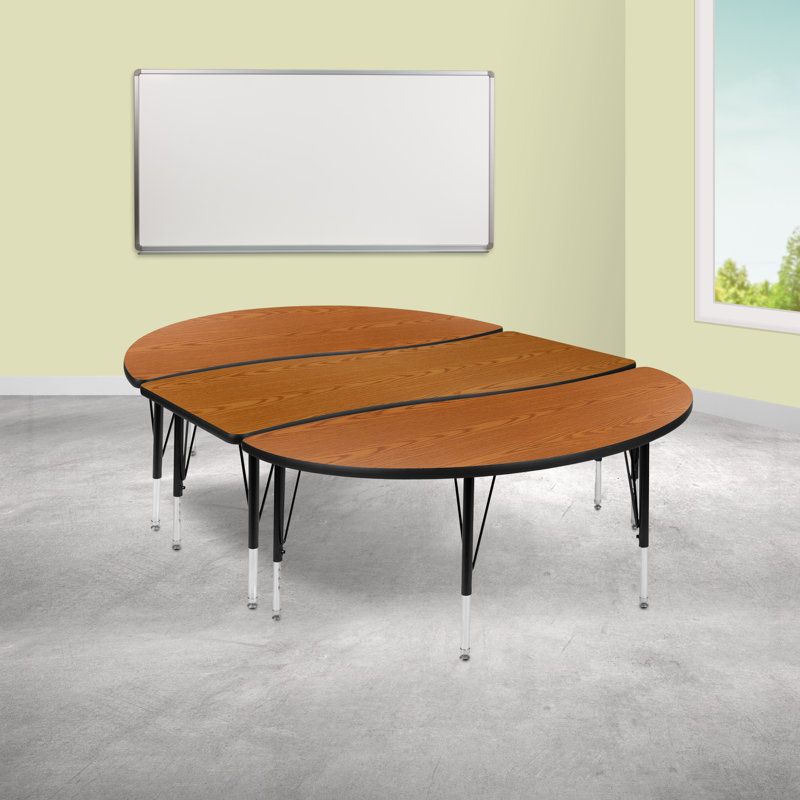 Ensemble de 3 tables d'activités Goddard, L 60 po x P 86 po x H 16,25 po - 25,25 po, Chêne