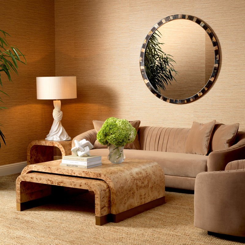 Side Table Quinton Light Brown Mappa Burl Veneer