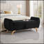 Banc rembourré en velours côtelé avec rangement rabattable-436705479