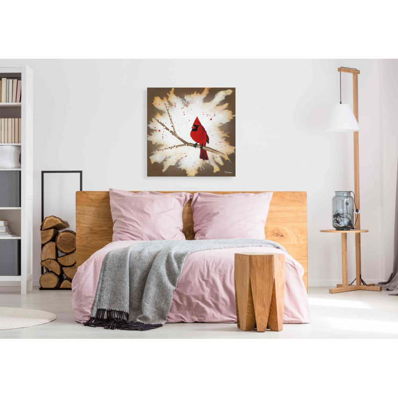 «Weathered Friends - Cardinal» par Britt Hallowell, art mural sur toile, H 37 po x l 37 po x P 1,5 po