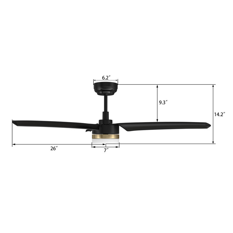 52'''' Smart Ceiling Fan With Remote, Light Kit IncludedWorks With Google Assistant And Amazon Alexa,Siri Shortcut., Black