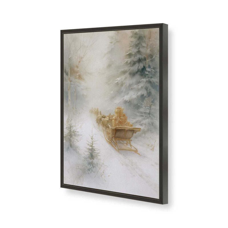 Cadeaux de l'hiver, reproduction d'art, 24 po x 36 po, Noir satiné