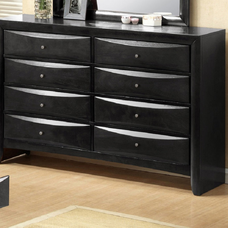 Mobilier de chambre en bois massif 1Pc, Noir