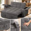 Canapé-lit convertible 3 en 1 de 165 cm avec lit gigogne, revêtement en chenille et table d'appoint pivotante à 360°, canapé pliant moderne pour salon-1390892698