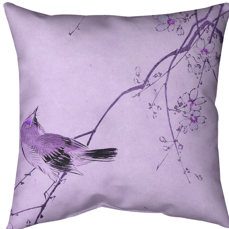 Housse de coussin japonaise, Mauve, 16 po x 1 po, Polyester filé
